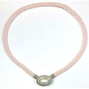 Judith Ripka Mabe Pearl pink corded necklace